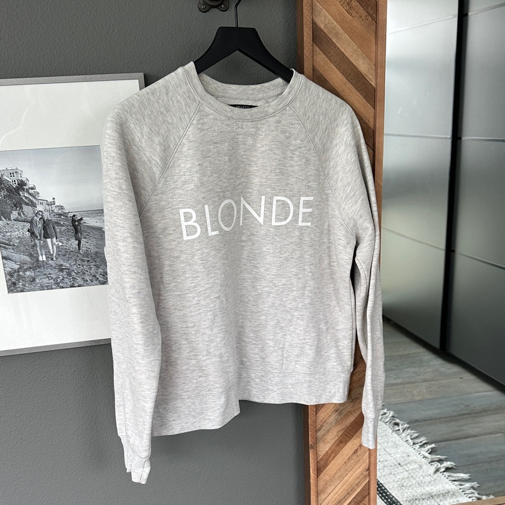 Brunette The Label Light Gray BLONDE Sweatshirt. Size Small